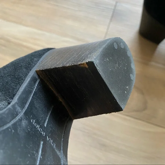 Dolce Vita Real Leather Suede Ankle Heeled Booties - Picture 8 of 12